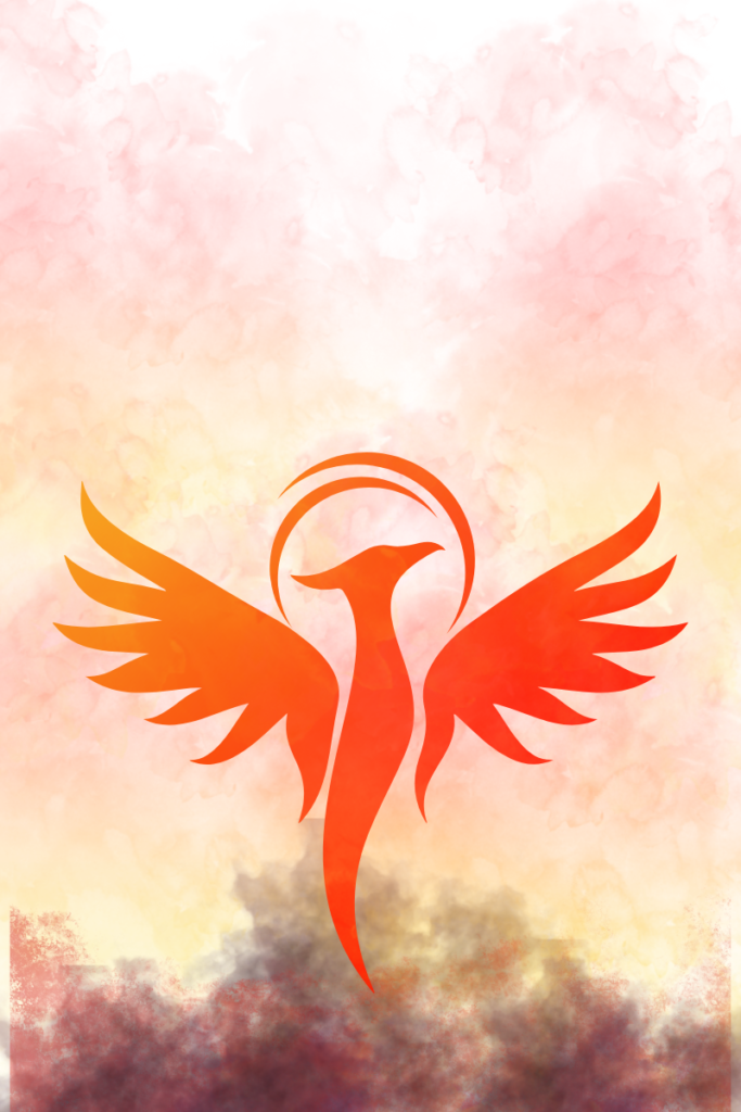 Graphic of phoenix rising from the ashes
